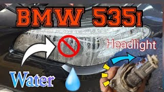 BMW 535i How to remove the headlight Water damaged module [upl. by Ornas]