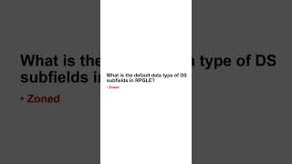 What is the default data type of DS subfields in RPGLE AS400 [upl. by Ertnom451]