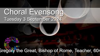 Choral Evensong  Tuesday 3 September 2024  Chester Cathedral [upl. by Anwahs]