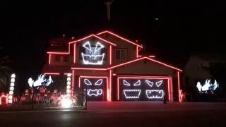 This is Halloween  Halloween Light Show House 2016 Riverside [upl. by Sweyn]