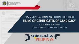 STREAM 2 Filing of certificates of candidacy for 2022 Philippine elections  Friday October 1 [upl. by Nedlog976]