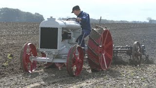 Fordson Model F Working Hard in The Field Cultivation w Old Metal Cultivator  DK Agri [upl. by Harned]