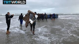 Container Chaos Ship loses 270 containers in North Sea storm [upl. by Laekcim]