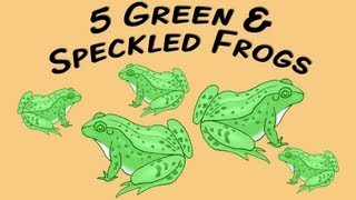 5 Green and Speckled Frogs fingerplay song for children [upl. by Silin525]