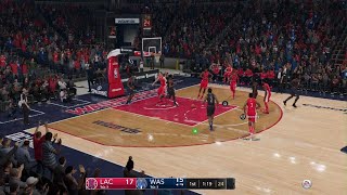 NBA LIVE 19 Online Clippers vs Wizardsx ChitownDogYoaz [upl. by Sedrul717]