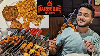 Barbeque Nation honest review  Unlimited Veg amp NonVeg Buffet Restaurant  Barbeque Nation Prayagraj [upl. by Enaenaj]