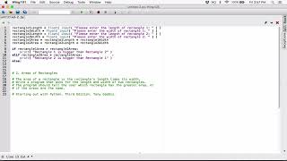 32 Areas of Rectangles  Python [upl. by Aidnac287]