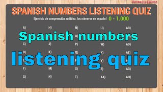 Numbers in Spanish listening quiz 1 0 to 1000 [upl. by Russell91]