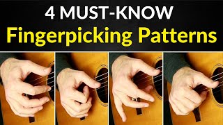 Top 4 Fingerpicking Guitar Patterns Travis Picking Style [upl. by Eugor]