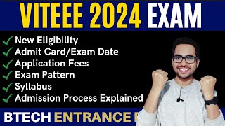 VITEEE 2024 Exam Date  Application Form Registration Eligibility Syllabus JEE 2024 VIT Vellore [upl. by Zoie]