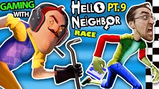 HELLO NEIGHBOR vs ME BASEMENT RACE CHALLENGE IRL GAMING Alpha 3 SECRETS REVEALED FGTEEV Part 9 [upl. by Delacourt]