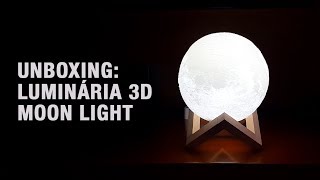 MOON LIGHT UNBOXING  LUMINÁRIA 3D EM FORMATO DA LUA [upl. by Aigil]