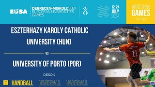 Handball Men  Eszterhazy Karoly Catholic University HUN  University of Porto POR [upl. by Eelirol]