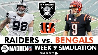 Raiders vs Bengals Simulation Watch Party For 2024 NFL Season  Raiders Week 9 Madden 25 Rosters [upl. by Cornell]