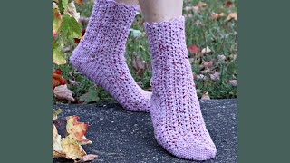 💜How to Crochet Easy Socks  Intermediate Crochet crochetsocks Crochet sock pattern [upl. by Sinne]