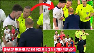 Declan Rice was pushed by Slovakias manager Declan Rice vs Calzona fight England vs Slovakia EURO [upl. by Omle]