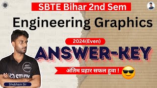 Engg Graphics Answer Key 2024 Even bihar polytechnic 2nd semester GroupA Paper AnalysisH2O STUDY [upl. by Odlareg205]