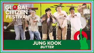 Jung Kook Performs BTS Song Butter  Global Citizen Festival 2023 [upl. by Ahsiuqet]