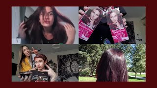 evde açıcısız saç boyama  kırmızı  im dying my hair red [upl. by Tamera943]