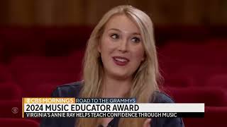 Virginia teacher wins 2024 Grammy Music Educator Award [upl. by Elocon216]