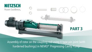 Assembly of rotor on coupling rod with V pin joint NEMO® Progressing cavity pump assembly Part 3 [upl. by Weinrich915]