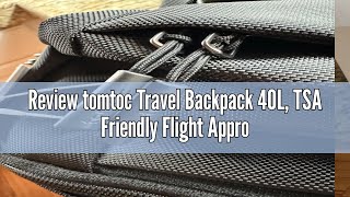 Review tomtoc Travel Backpack 40L TSA Friendly Flight Approved Carryon Luggage Hand Backpack Wate [upl. by Amy86]