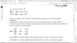 MAPA  MAT  ÁLGEBRA LINEAR E VETORIAL  542024 [upl. by Colby]