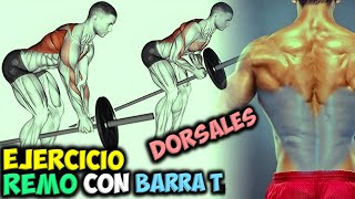 EJERCICIO Para DORSALES ANCHOS 👀 EL REMO Con BARRA T 👉 ESPALDA Grande Y Musculosa [upl. by Lertnom]