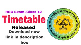 HSC FebMarch 2025 timetable Class 12 Maharashtra Board Subscribe now  Notes amp link in description [upl. by Elimac323]