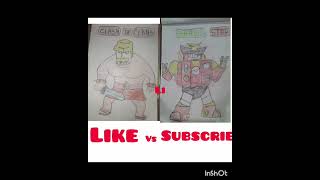 Brawl stars vs clash of clans brawlstars drawing [upl. by Einneb]