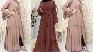 Front Open Abaya Cutting And Stitching  Frill Abaya Abaya gown cuttingEasy cutting umbrella abaya [upl. by Christoforo]