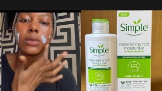 Simple replenishing rich moisturizer review simple sensitiveskin kind moisturizer glow Abbie [upl. by Paget]