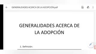 Generalidades acerca de la adopción [upl. by Ernest]