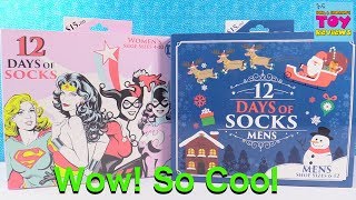 DC Super Heroes 12 Days Of Socks Advent Calendar Mens amp Womens Unboxing  PSToyReviews [upl. by Ahsikel]