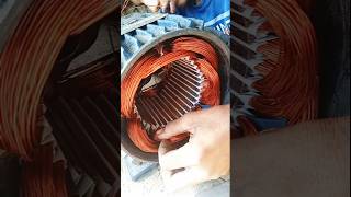 220 Volt 3 HP motor coil rebindingElectric motor short video [upl. by Ibed547]