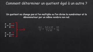 Comment déterminer un quotient égal à un autre [upl. by Edobalo]