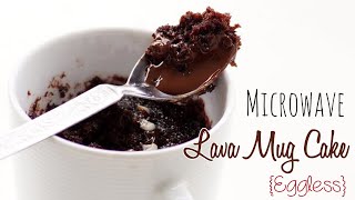 Microwave Eggless Chocolate Lava Mug Cake  Eggless Molten Lava Cake Recipe in Microwave [upl. by Ecurb]