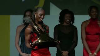 BOWERMAN AWARD  Julien Alfred  first Caribbean woman to win this Award [upl. by Atikehs]