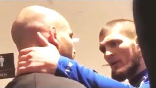 Khabib slaps Artem Lobov at the fighters hotel  Heated exchange [upl. by Annahsad]