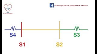 Auscultación del tercer y curto ruido cardíaco [upl. by Ydnem]