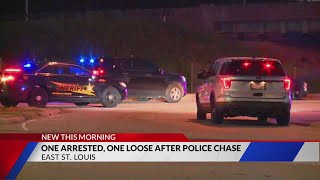 Police chase in East St Louis ends with one arrest one at large [upl. by Eeslehc352]