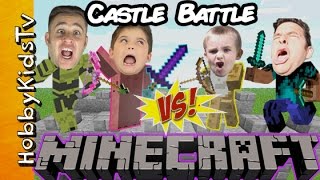 Minecraft Castle Build Treasure HUNT Bro VS Bro with HobbyKidsTV [upl. by Dieterich]