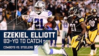 Ezekiel Elliott Goes 83 Yards for the TD  Cowboys vs Steelers  NFL [upl. by Antonino329]