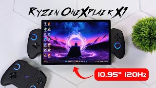 ONEXPLAYER X1 Ryzen Edition Hands On An All New 109quot 120Hz Handheld First Look [upl. by Llenral]