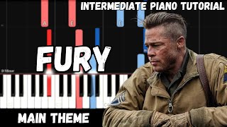 Fury Main Theme Intermediate Piano Tutorial [upl. by Ahsimin]