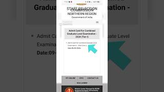 ALERTSSC CGL 2024 Northern Region candidates  Admit Cards released for these dates ssccgl2024 [upl. by Lleroj]