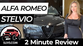 2022 Alfa Romeo Stelvio Quadrifoglio  2 Minute Review  SUVScom [upl. by Dnarb]