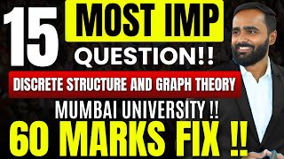 15 MOST IMPORTANT QUESTIONS60 MARKS FIX  DISCRETE STRUCTURE AND GRAPH THEORYMUMBAI UNIVERSITY [upl. by Thecla]