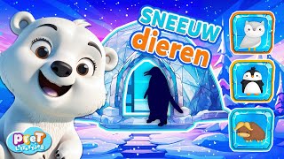 Dierengeluiden met Pretlettertjes • Wie Zit Daar Verstopt Sneeuw DierenPRET [upl. by Novoj489]