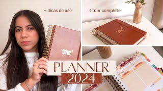 MEU PLANNER PERFEITO 2024  CAPA COURO TOUR COMPLETO E [upl. by Chiang]